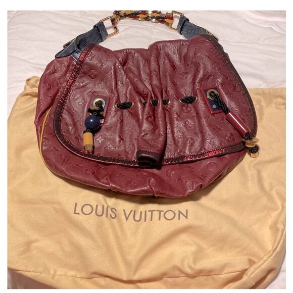 Louis Vuitton Epices Kalahari Monogram Hobo Bag Burgundy Leather Limited Edition - Picture 1 of 16